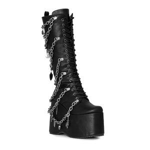 CAMP MIRACLE Goth Black Platform Boots